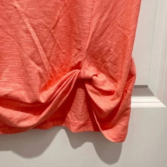 Ideology Coral Cotton Short Sleeve Tie Front Top - Picture 2 of 11